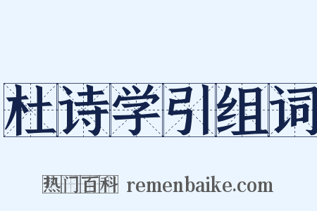 杜诗学引组词是什么意思的图片
